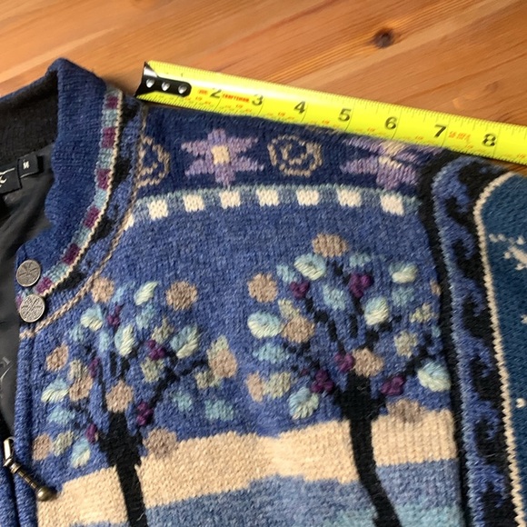 Icelandic Design Vintage Sweater 100% Wool w Gorgeous Colours, Fully Lined - Picture 10 of 15